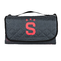 Pikniková deka Sparta 120x150 logo "S" černá