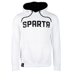 Mikina Sparta Style černý nápis kapuce bílá