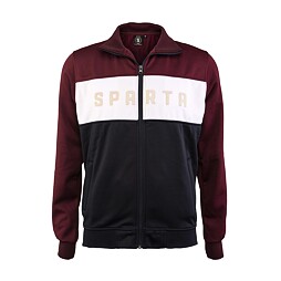 Mikina Sparta Style stojáček nápis modro-rudá