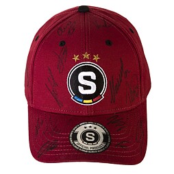 Kšiltovka Sparta classic logo rudá podpisy