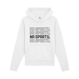 Mikina Na Spartu. kapuce bílá unisex