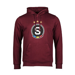Mikina Sparta basic logo s kapucí rudá