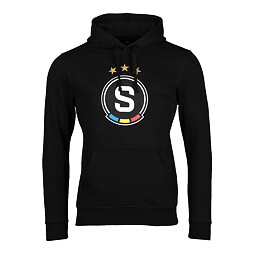 Mikina Sparta basic logo s kapucí černá