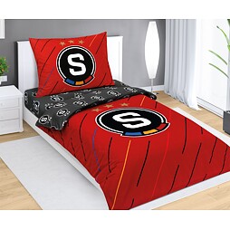 Povlečení Sparta logo šedočervené