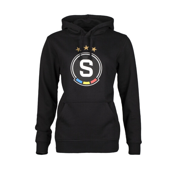 Mikina Sparta basic logo s kapucí černá dámská