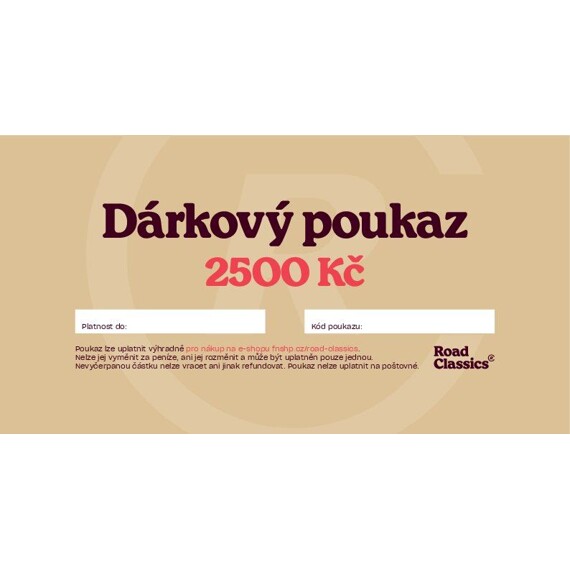 Poukaz Road Classics 25/26 2500 Kč