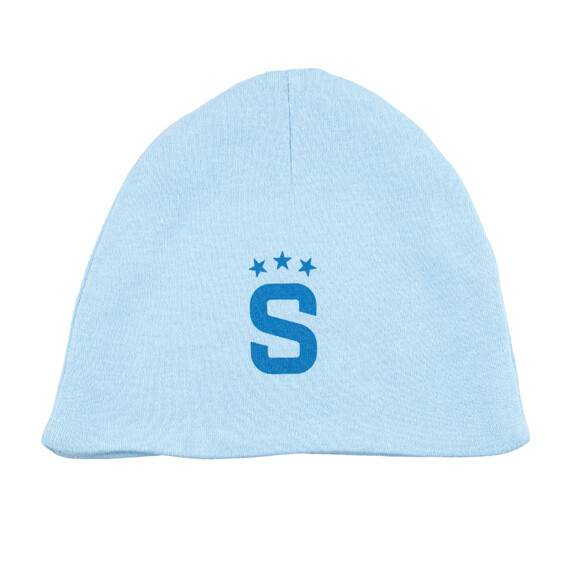 Baby čepička Sparta logo "S" modrá