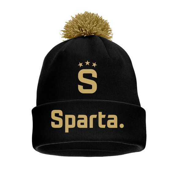 Kulich s bambulí Sparta logo "S" s hvězdami černo-zlatý