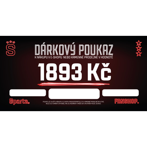 Poukaz Sparta 1893 Kč 25/26