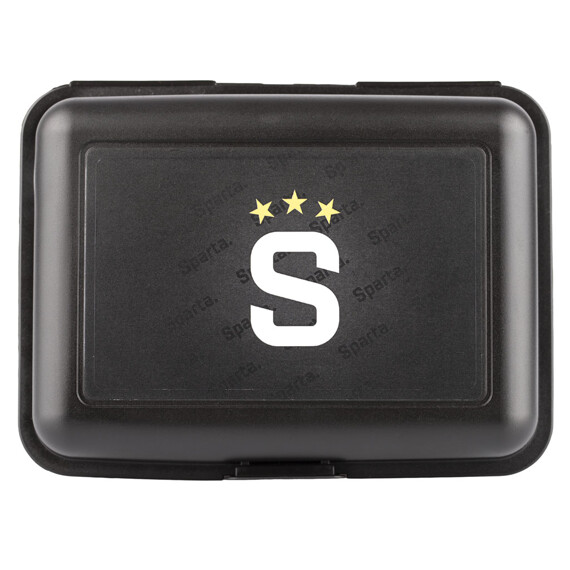 Svačinový box Sparta logo "S" s hvězdami černý